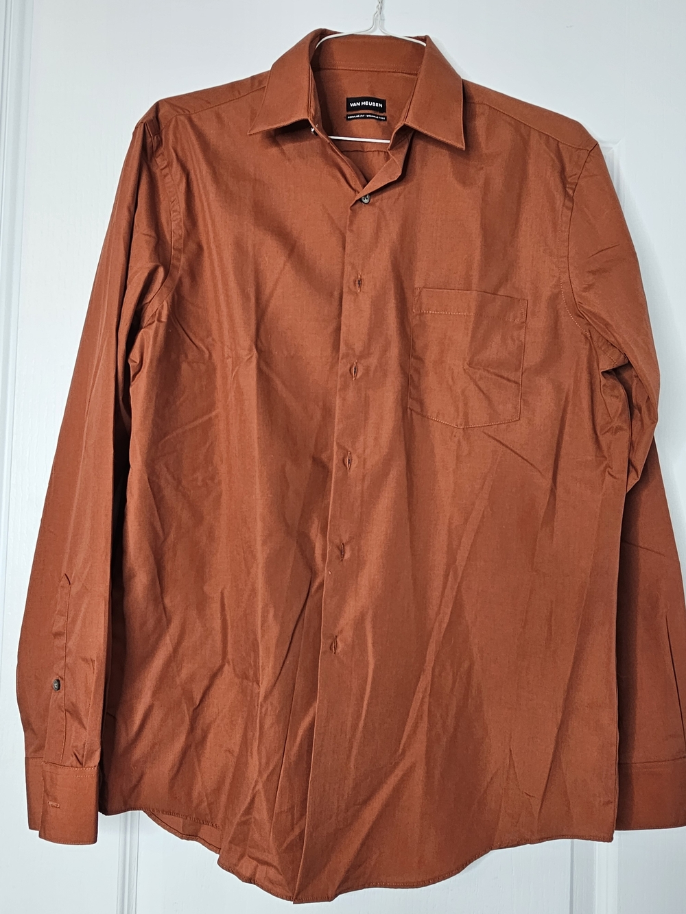 Van Heusen Men's Rust Long-Sleeve Dress Shirt
